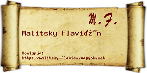 Malitsky Flavián névjegykártya